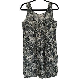 Faherty Black and White Floral Jumpsuit